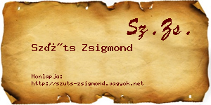 Szüts Zsigmond névjegykártya